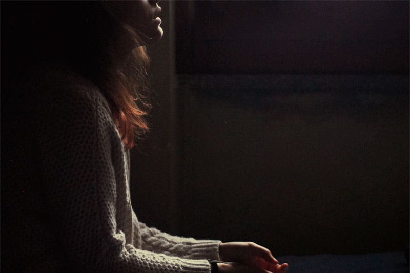 Woman in the dark